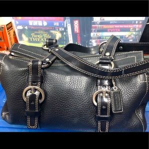 Coach pebbled leather satchel/bag